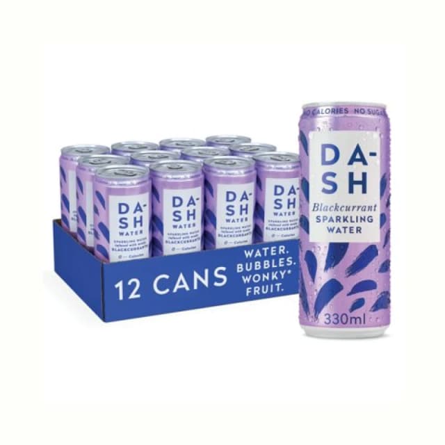Dash Blackcurrant Sparkling Water 330ml (12 Pack) DBL001