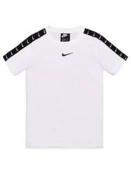 Nike Sportswear Older Boys Swoosh Tape T-Shirt - White