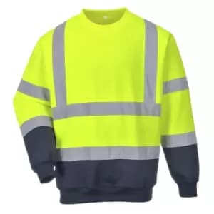 Portwest Two Tone Class 3 Hi Vis Jumper Yellow / Navy 3XL