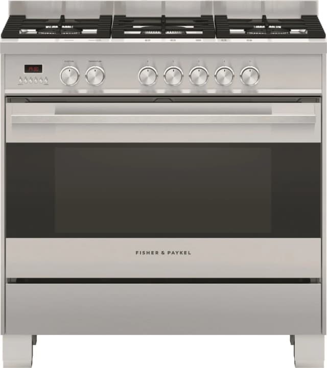 Fisher & Paykel Contemporary OR90SDG4X1 90cm wide Dual Fuel Range Cooker with Gas Hob - Stainless Steel - A Rated, Stainless Steel