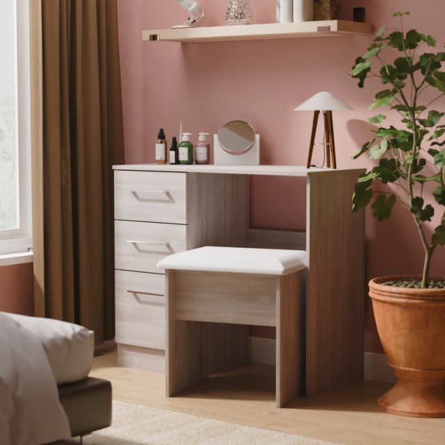 Ready Assembled 2 U Gloucester 3 Drawer Vanity (Ready Assembled) in Light Grey Light Grey Unisex