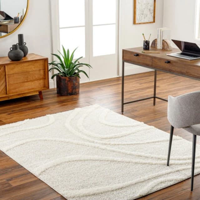 Livabliss Shaggy Modern Plush Pile Beige Kotira Area Rug 120 X 170 Cm - Easy Care, Non Shedding, Ideal For Living Room & Bedroom