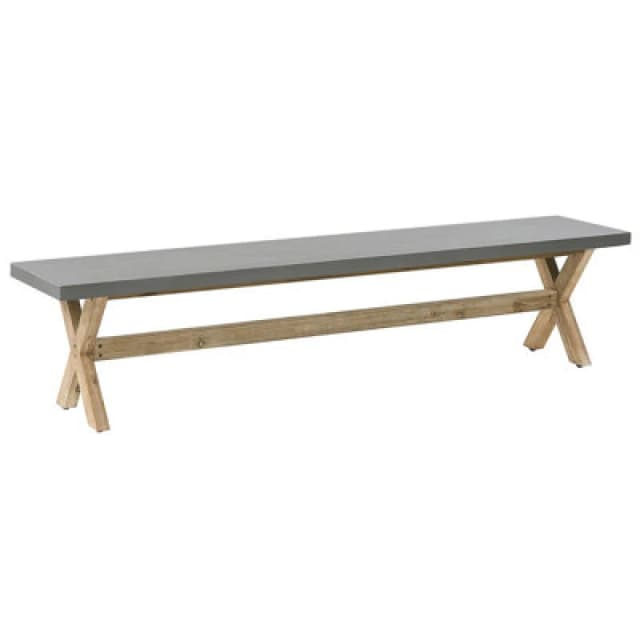 Beliani Garden Bench Olbia 200 Cm Concrete Grey