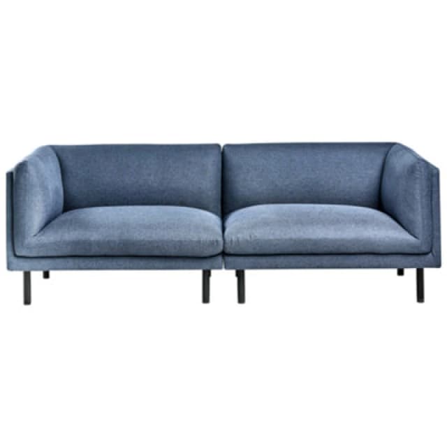 Beliani Sofa 3 Seater Vorgod Fabric Dark Blue