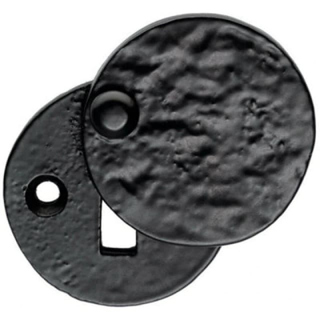 Loops 40mm Traditional Round Covered Escutcheon Lock Profile Black Antique Black unisex