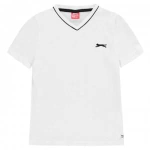 Slazenger V Neck T Shirt Junior Boys - White