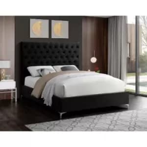 Charlston Bed Super King Plush Velvet Black