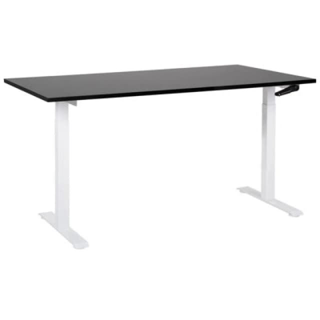 Beliani Manual Adjustable Standing Desk Destines Black/ White 160 Cm 72 Cm
