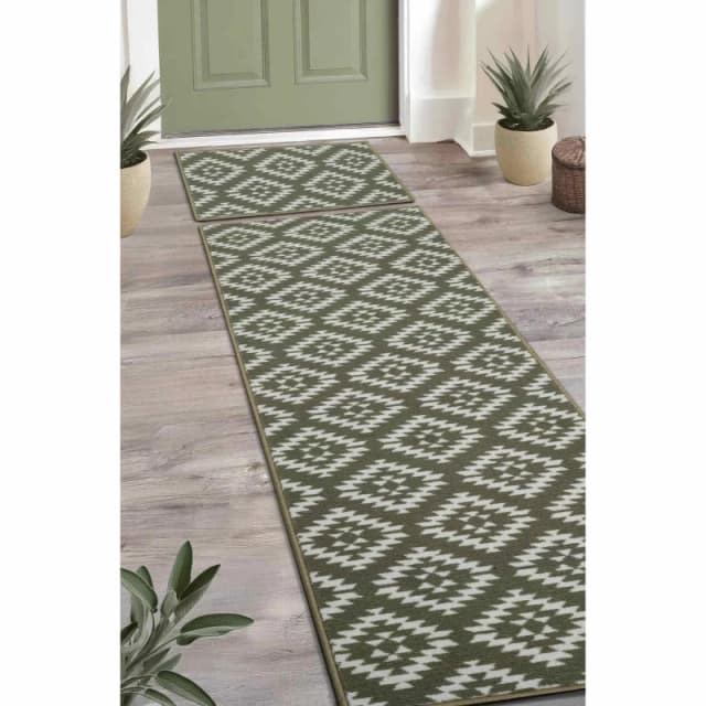Homemaker Deco Mat Aztec Green Runner & Mat Runners 57x180cm Green 41636215002