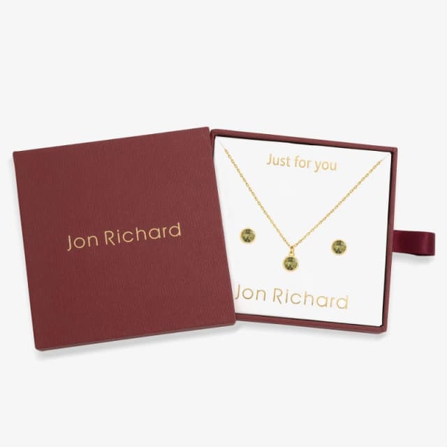 Jon Richard 14Ct Gold Plated Birthstone Bezel Set - August Gold female One Size