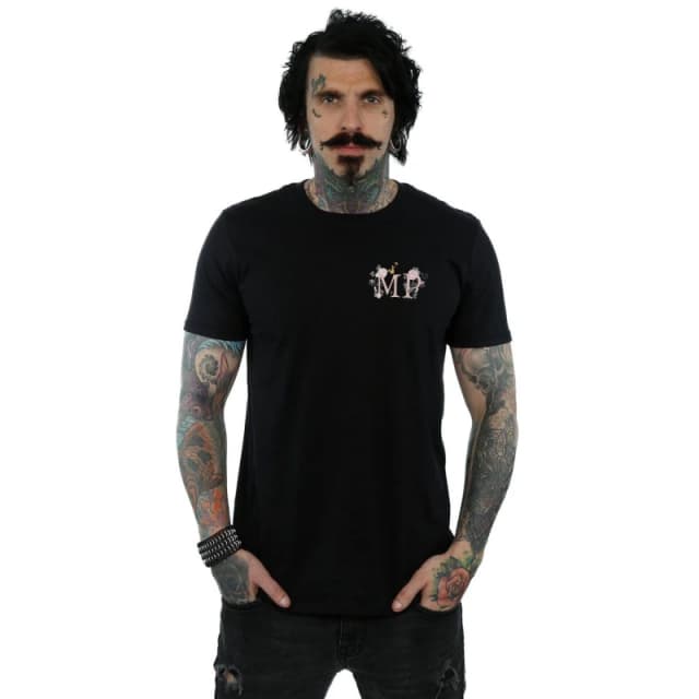 Disney Men Mary Poppins Letter Breast Print T-Shirt in Black Size: Small Black S Male 5057864436662