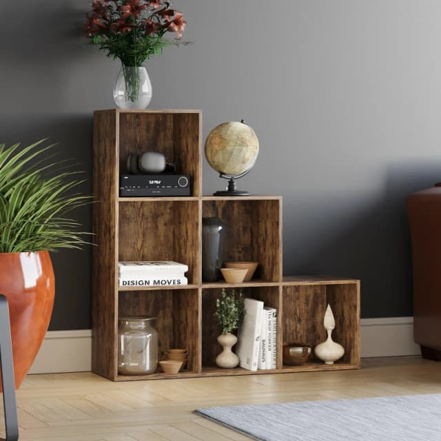 Lassic Vida Designs Durham 6 Cube Staircase Storage Unit Dark Wood unisex 6 Cube