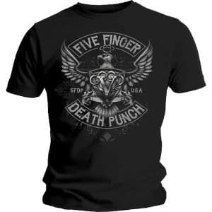 Five Finger Death Punch - Howe Eagle Crest Unisex Large T-Shirt - Black
