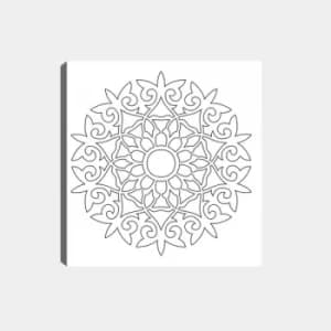 MANDALA53 White Black Decorative Canvas Painting