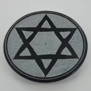 Soapstone Pentagram Incense Plate 10cm