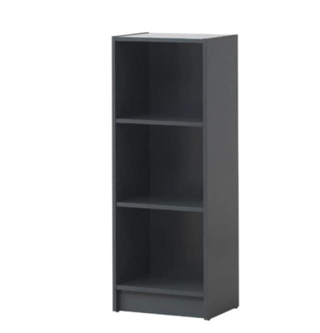 Timber Art Design 3 Tier Medium Narrow Bookcase Shelving Unit Living Room Office Bedroom Dark Grey