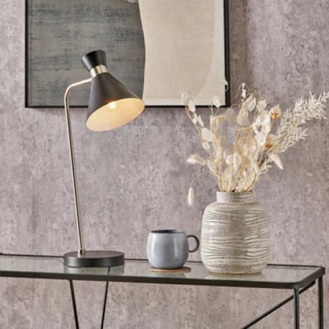 Pacific Lifestyle Brushed Silver Metal Table Lamp