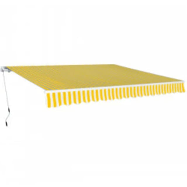 vidaXL Folding Awning Manual Operated 600cm Yellow/White, Yellow 276354