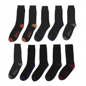Lee Cooper 10 Pack Socks Mens - Black Asst