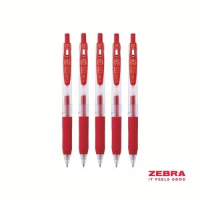 Zebra Sarasa Clip Eco Gel Pen Medium Point Red (Pack 12) 14323