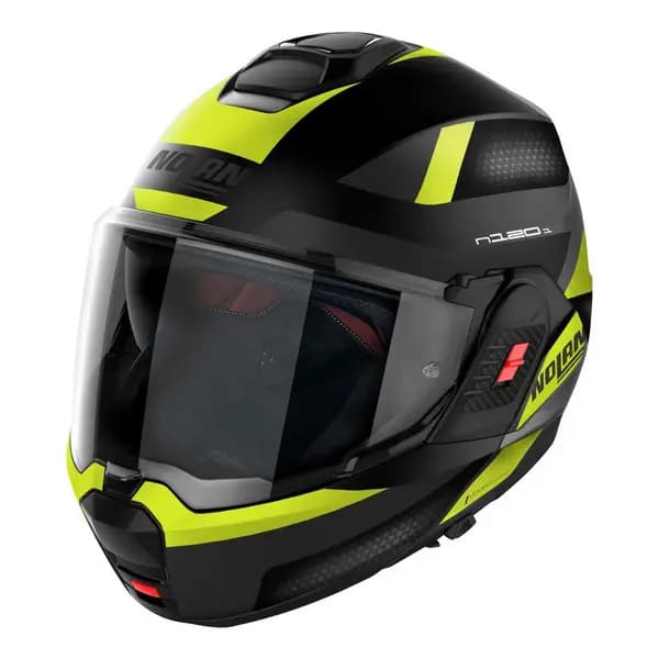 Nolan N120-1 Subway N-COM 023 Flat Black Yellow Modular Helmet Size S