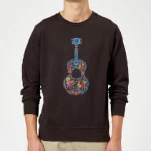 Coco Guitar Pattern Sweatshirt - Black