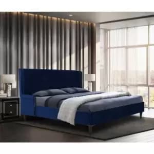 Envisage Trade - Shanaya Upholstered Beds - Plush Velvet, King Size Frame, Blue - Blue