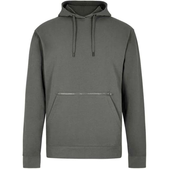 Kustom Kit Mens Pique Regular Hoodie in Dark Grey Size: Small Dark Grey Male S