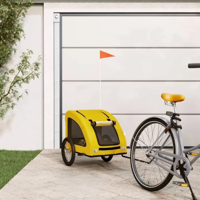 VIDAXL Pet Bike Trailer Yellow Oxford Fabric and Iron vidaXL 8720845770518