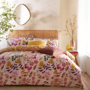 Protea Printed Abstract Floral Duvet Cover Set Pink / Double