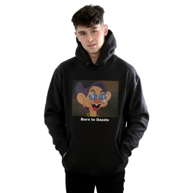 Disney Men Dopey Born To Dazzle Hoodie in Black Size: Small Black S Male 5059568791696
