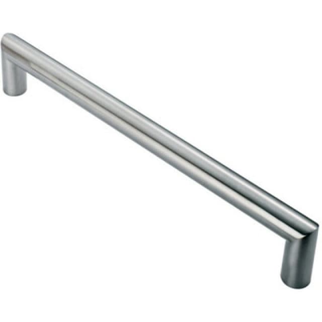 Loops Mitred Round Bar Pull Handle 106 x 10mm 96mm Fixing Centres Satin Steel Metallics unisex