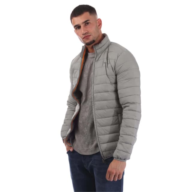 Aquascutum Mens Long Sleeve Medium Puffer Jacket Grey male Small