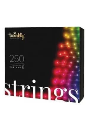 Twinkly Twinkly 250L 5Mm Matt+Clear Flat Rgbw Lens Light String, 8Cm Lamp Spacing, Black/Green Wire, Bt+WiFi, Gen Ii, Ip44