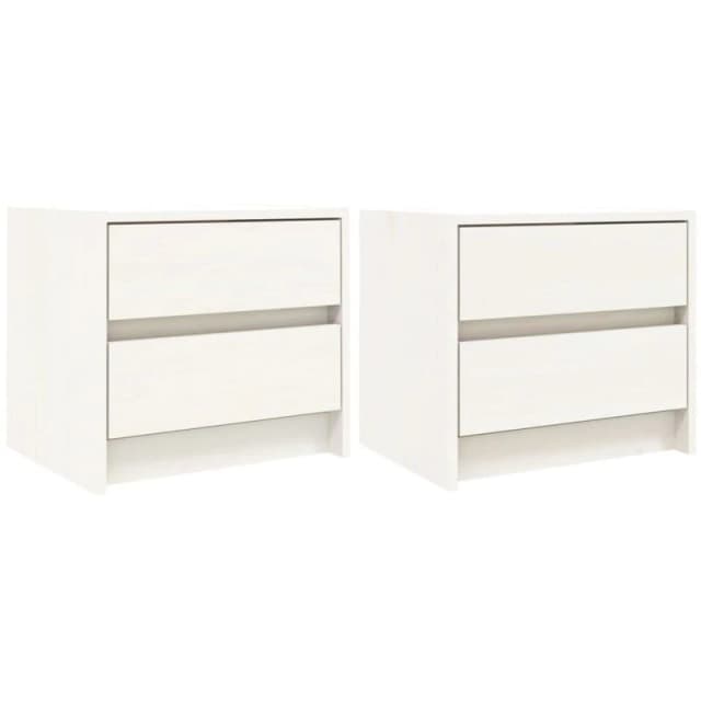 Vidaxl Bedside Cabinets 2 Pcs White 40X31X35.5cm Solid Wood Pine, White 836138