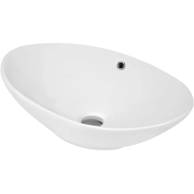 nuie Oval Basin with Overflow 588 x 390 x 195, White NBV166