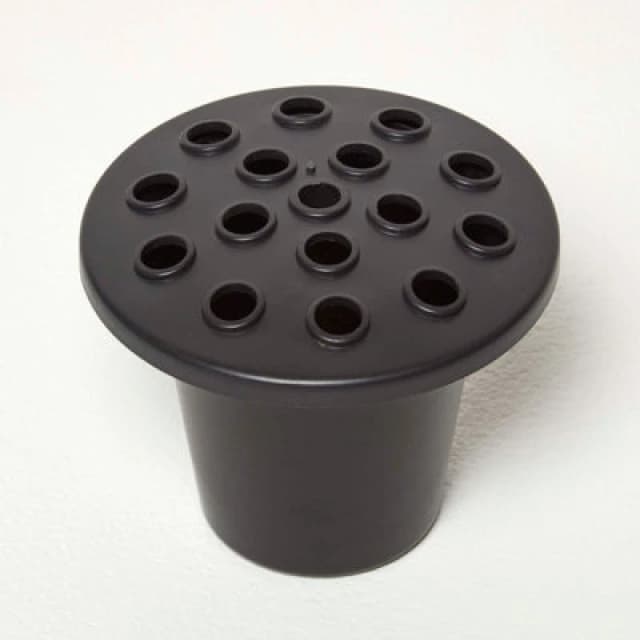 Homescapes Set of 2 Black Plastic Grave Flower Pots Black