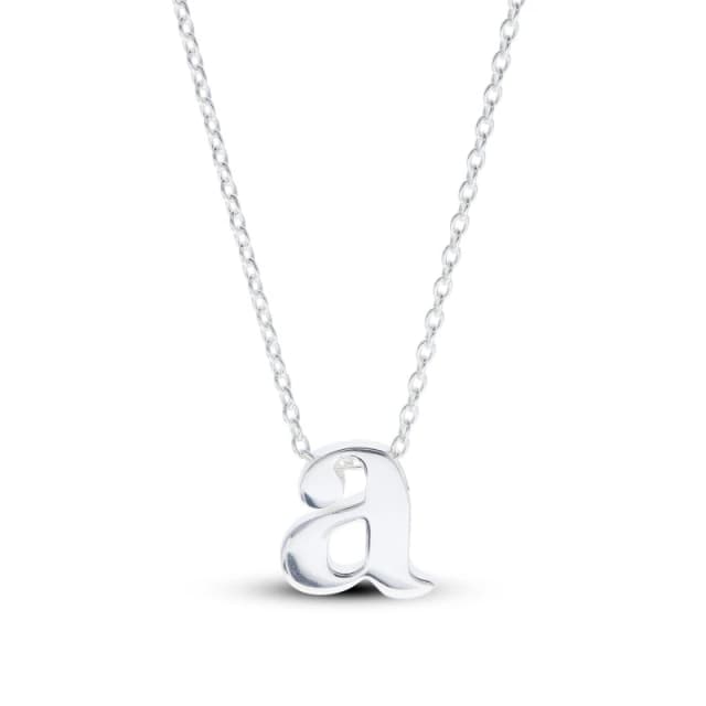 Be You Sterling Silver lowercase Initial Necklace Silver female A