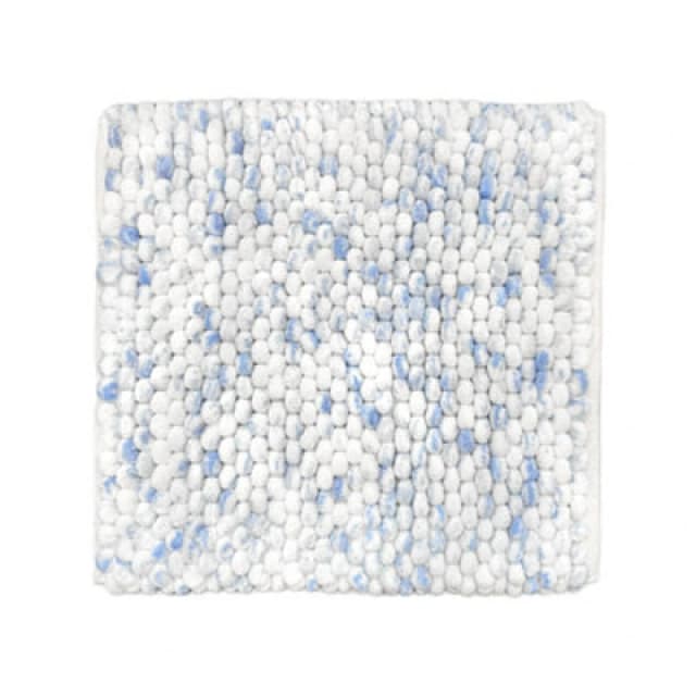 Allure Bath Fashions Marl Chunky Bobble Square Bath Mat Non Slip - Blue