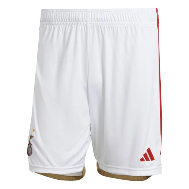 adidas Benfica Home Shorts 2023 2024 Adults - White White S