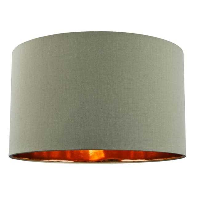 Happy Homewares Contemporary Cotton Lamp/Light Shade with Shiny Paper Inner in Olive Size: 14" Olive Unisex 14"