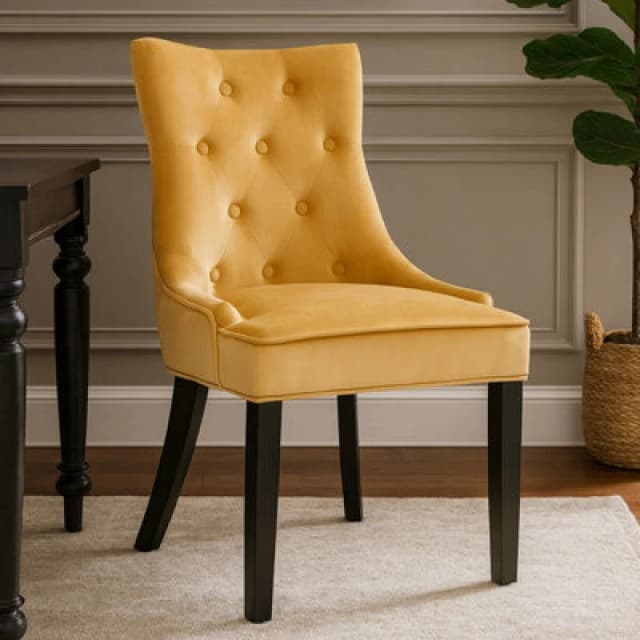Premier Housewares Interiors by Premier Daxton Velvet Dining Chair Gold