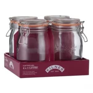 Clip Top Round Jar 1L Tray Of 4
