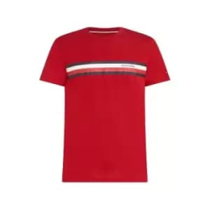 Tommy Hilfiger Rwb Monotype Chest Stripe Tee - Red
