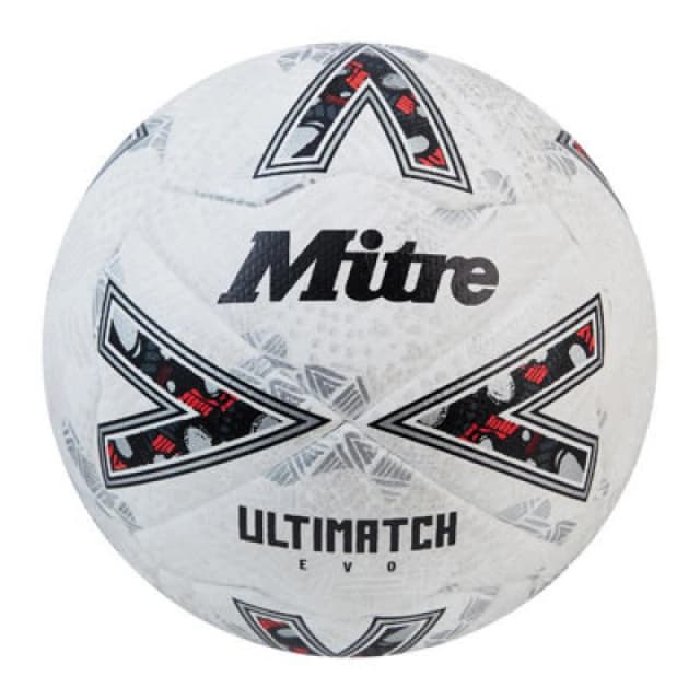 Mitre Ultimatch Evo Football White/off White/silver (5)