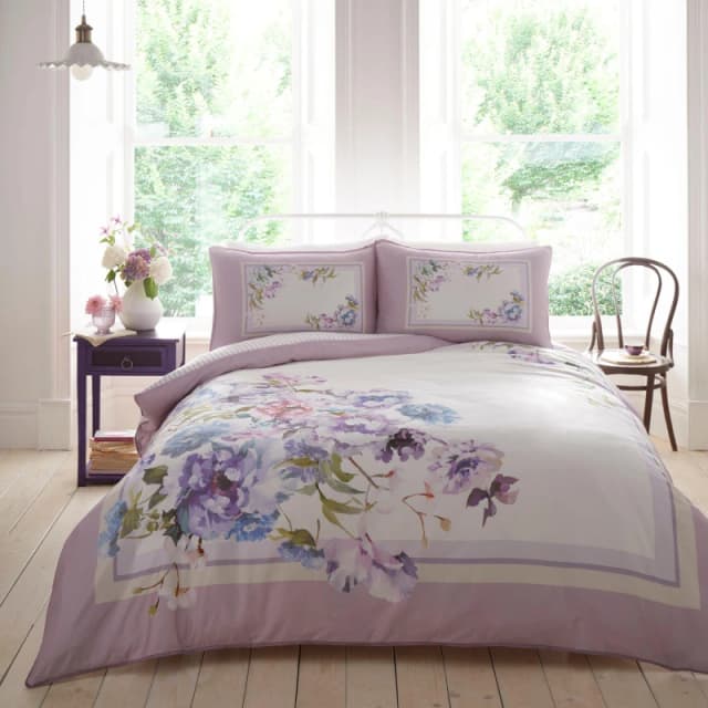 Appletree 'Arley' 200 Thread Count Pure Cotton Duvet Cover Set Mauve