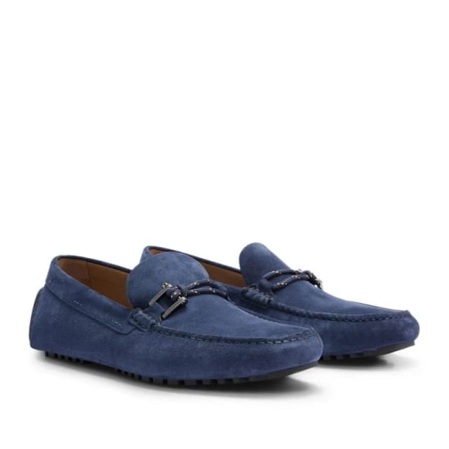 Boss Driver Moccasin Shoes Blue male UK 6