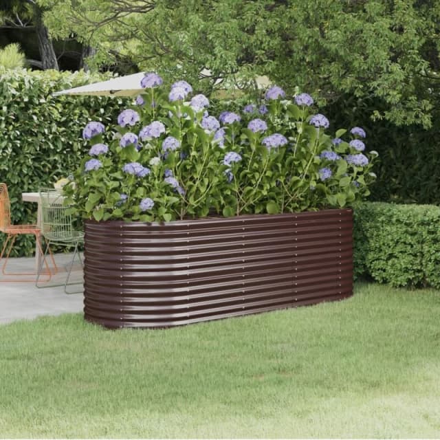 vidaXL Garden Raised Bed Powder-coated Steel 224x80x68cm Brown, Brown 318955