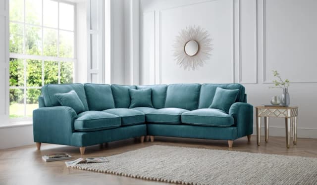 The Great Sofa Company Orla 2 Corner 2 Manhattan Ice (no cutout) in Emerald Emerald Unisex