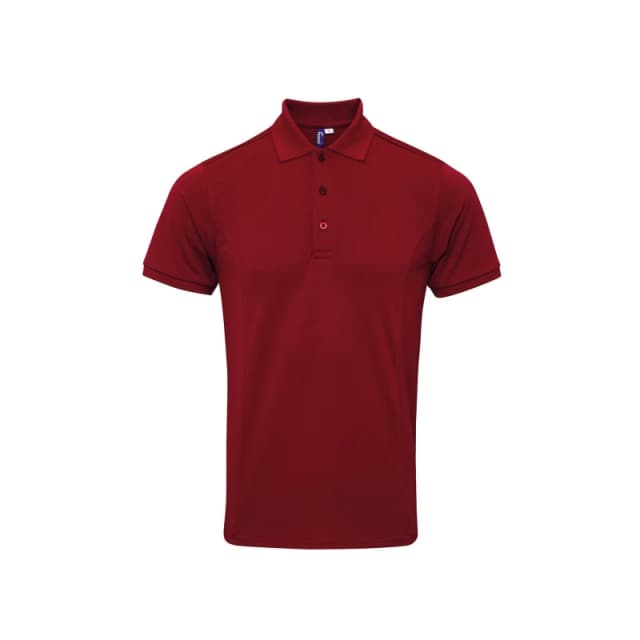 Premier Premier Men Coolchecker Plus Pique Polo With CoolPlus in Burgundy Size: Small Burgundy S Male 5057819682342